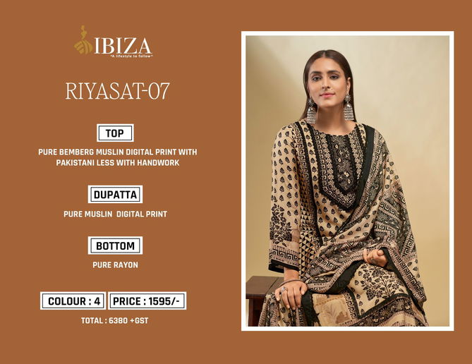 Riyasat Vol 7 By Ibiza Muslin Digital Printed Designer Salwar Kameez Wholesalers In Delhi
